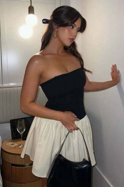 Bryer Strapless Mini Dress - Y2K Summer, 90s Grunge, Retro Party, Pastel Goth, Y2K Club Out