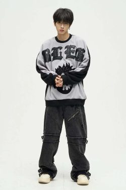 Buckle Up! Y2K Grunge Jeans - 90s Retro, Summer Outfits, Popstar & Club Fashion