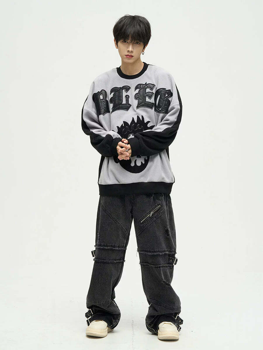 Buckle Up! Y2K Grunge Jeans - 90s Retro, Summer Outfits, Popstar & Club Fashion