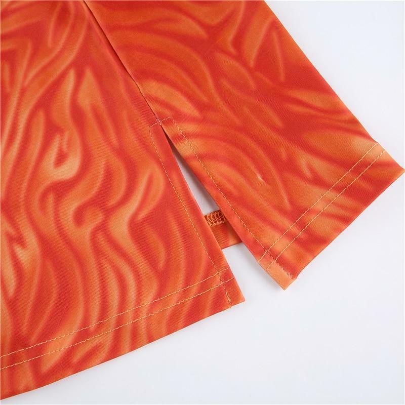 Burnt Orange Mini Dress - Y2K Summer Outfit, 90s Fashion, Grunge, Retro Style, Y2K Party Look