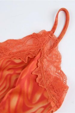 Burnt Orange Mini Dress - Y2K Summer Outfit, 90s Fashion, Grunge, Retro Style, Y2K Party Look