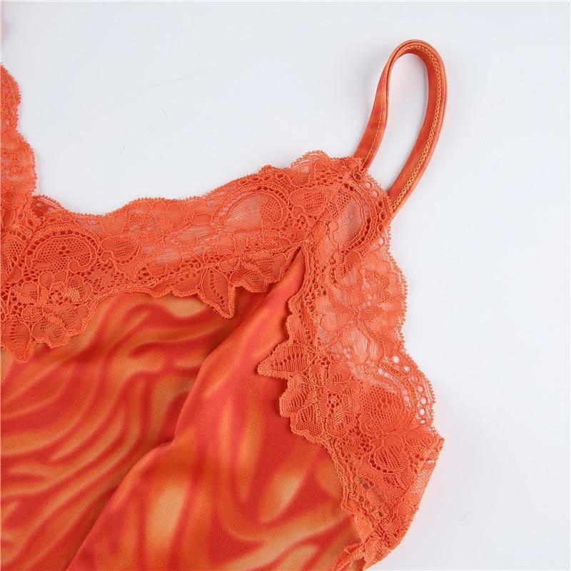 Burnt Orange Mini Dress - Y2K Summer Outfit, 90s Fashion, Grunge, Retro Style, Y2K Party Look