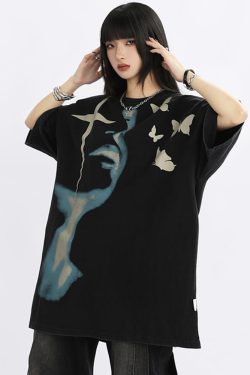 Butterfly Shirt Y2K - Retro 90s Grunge Summer Outfit, Y2K Fashion, Baby Tees, Y2K Club Party