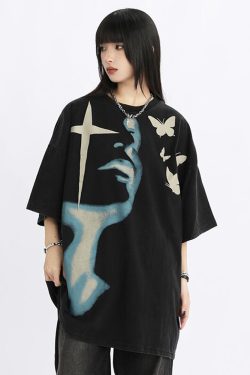Butterfly Shirt Y2K - Retro 90s Grunge Summer Outfit, Y2K Fashion, Baby Tees, Y2K Club Party