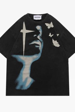 Butterfly Shirt Y2K - Retro 90s Grunge Summer Outfit, Y2K Fashion, Baby Tees, Y2K Club Party