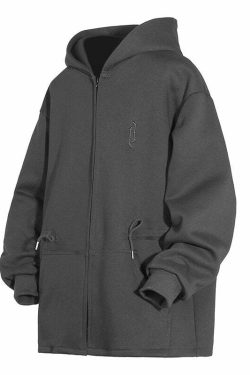 BXB Dark Devil Horns Zip Up Jacket - Y2K Grunge, 90s Fashion, Retro Goth, Summer Y2K Outfits