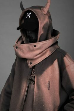 BXB Dark Devil Horns Zip Up Jacket - Y2K Grunge, 90s Fashion, Retro Goth, Summer Y2K Outfits