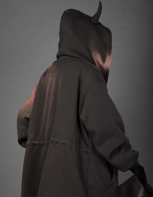 BXB Dark Devil Horns Zip Up Jacket - Y2K Grunge, 90s Fashion, Retro Goth, Summer Y2K Outfits