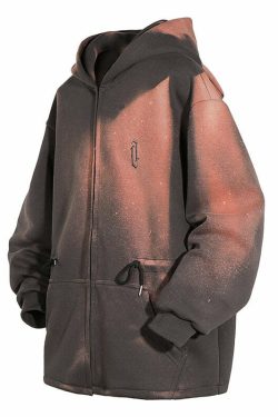 BXB Dark Devil Horns Zip Up Jacket - Y2K Grunge, 90s Fashion, Retro Goth, Summer Y2K Outfits