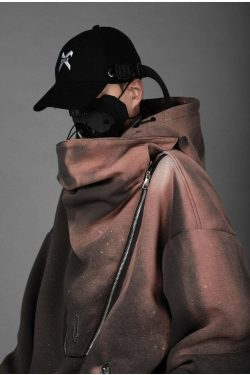 BXB Dark Quad Zipped Utility Hoodie - Y2K Grunge, 90s Fashion, Retro Style, Gothic Y2K Outfit