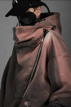 BXB Dark Quad Zipped Utility Hoodie - Y2K Grunge, 90s Fashion, Retro Style, Gothic Y2K Outfits