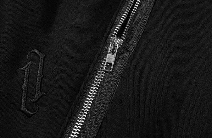 BXB Dark Quad Zipped Utility Hoodie - Y2K Grunge, 90s Fashion, Retro Style, Gothic Y2K Outfits