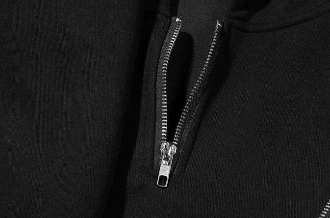 BXB Dark Quad Zipped Utility Hoodie - Y2K Grunge, 90s Fashion, Retro Style, Gothic Y2K Outfits