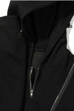 BXB Dark Quad Zipped Utility Hoodie - Y2K Grunge, 90s Fashion, Retro Style, Gothic Y2K Outfits