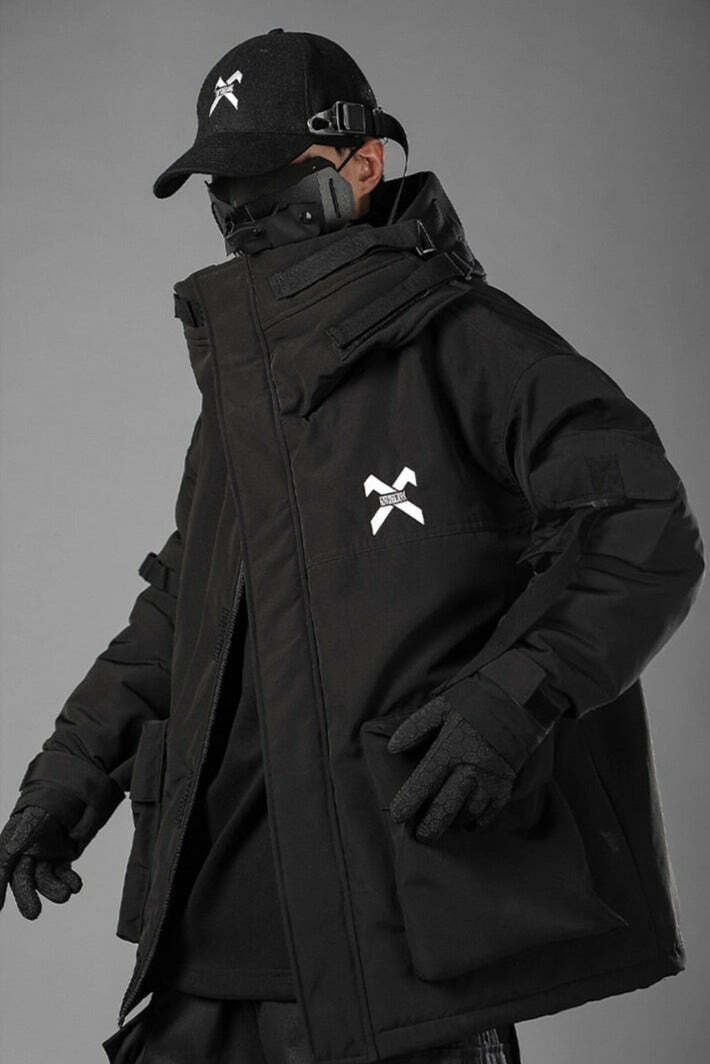 BXB Dark Tactical Parka Jacket - Y2K Grunge, 90s Fashion, Retro Style, Gothic Y2K, Summer Outfits