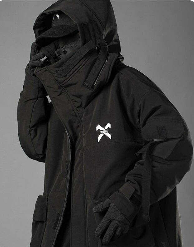 BXB Dark Tactical Parka Jacket - Y2K Grunge, 90s Fashion, Retro Style, Gothic Y2K, Summer Outfits