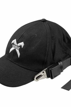 BXB Dark Utility Dad Hat - Y2K Grunge, 90s Fashion, Retro Style, Gothic Y2K, Y2K Club