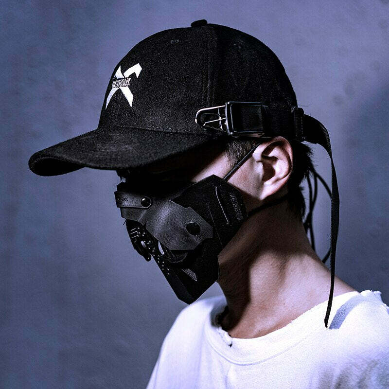 BXB Dark Utility Dad Hat - Y2K Grunge, 90s Fashion, Retro Style, Gothic Y2K, Y2K Club