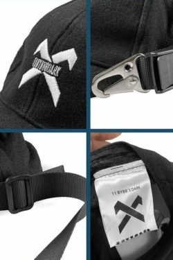BXB Dark Utility Dad Hat - Y2K Grunge, 90s Fashion, Retro Style, Gothic Y2K, Y2K Club