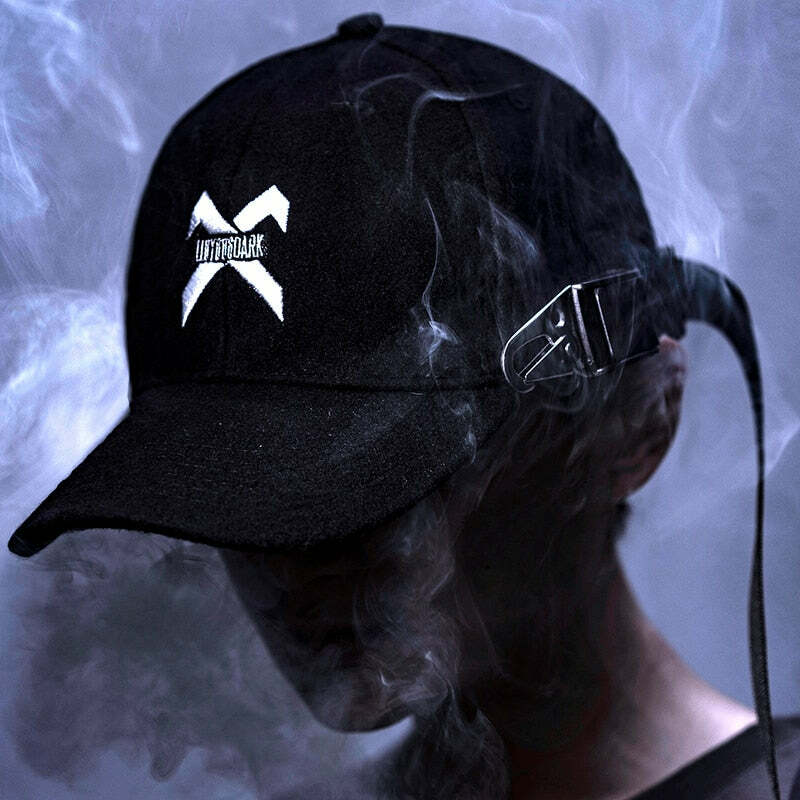 BXB Dark Utility Dad Hat - Y2K Grunge, 90s Fashion, Retro Style, Gothic Y2K, Y2K Club