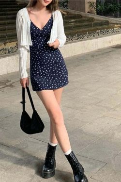 Caklarah Mini Dress - Y2K Summer Grunge Outfit, 90s Fashion, Retro Style, Pastel Goth Vibes