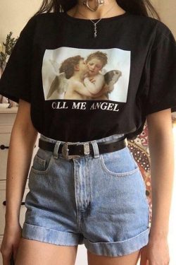 Call Me Angel Shirt - Y2K Summer Grunge, 90s Retro, Pastel Goth, Y2K Club & Party Outfits