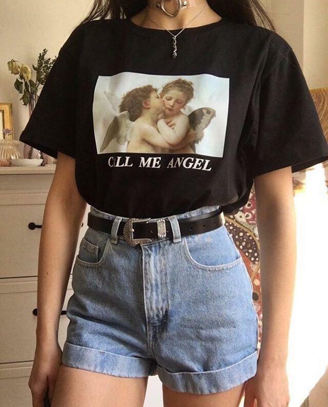 Call Me Angel Shirt - Y2K Summer Grunge, 90s Retro, Pastel Goth, Y2K Club & Party Outfits
