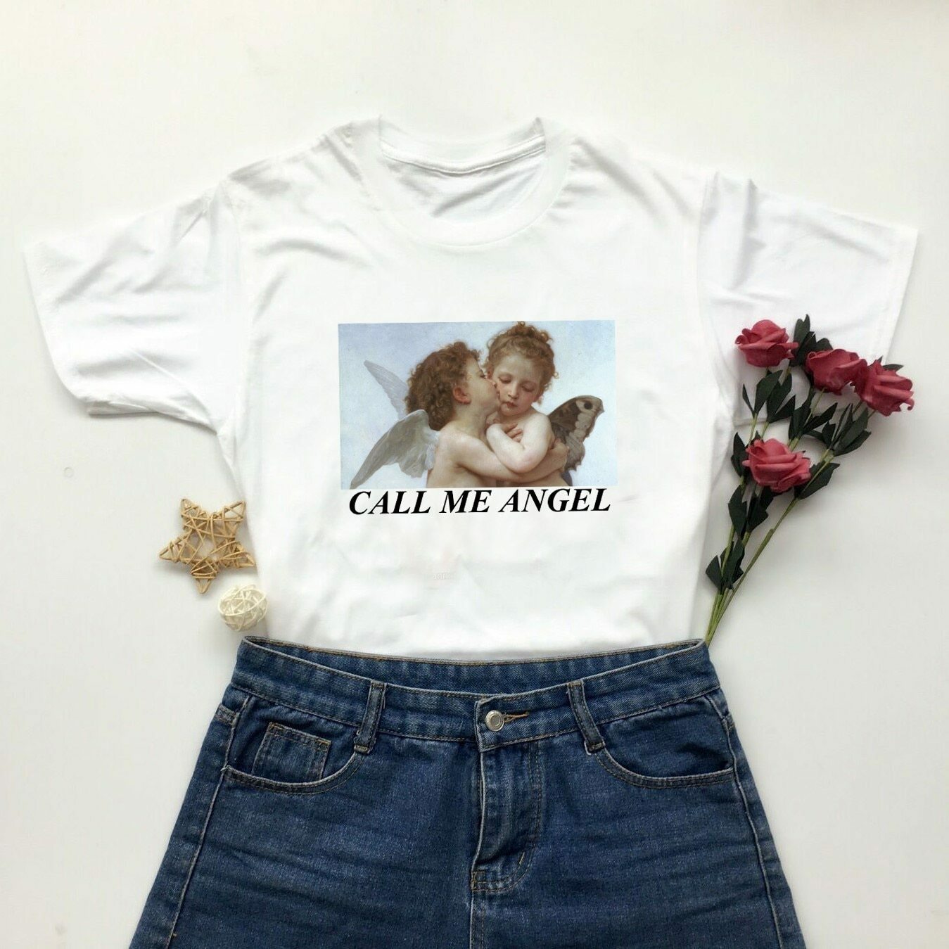 Call Me Angel Shirt - Y2K Summer Grunge, 90s Retro, Pastel Goth, Y2K Club & Party Outfits