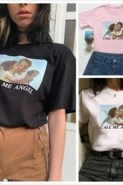 Call Me Angel Shirt - Y2K Summer Grunge, 90s Retro, Pastel Goth, Y2K Club & Party Outfits
