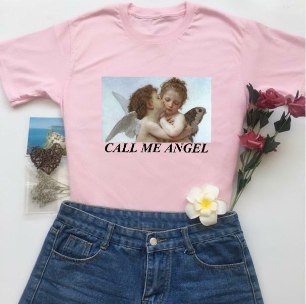 Call Me Angel Shirt - Y2K Summer Grunge, 90s Retro, Pastel Goth, Y2K Club & Party Outfits