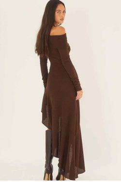 Camilia Off-Shoulder Midi Dress - Y2K Summer, 90s Fashion, Grunge, Retro, Pastel Goth, Party