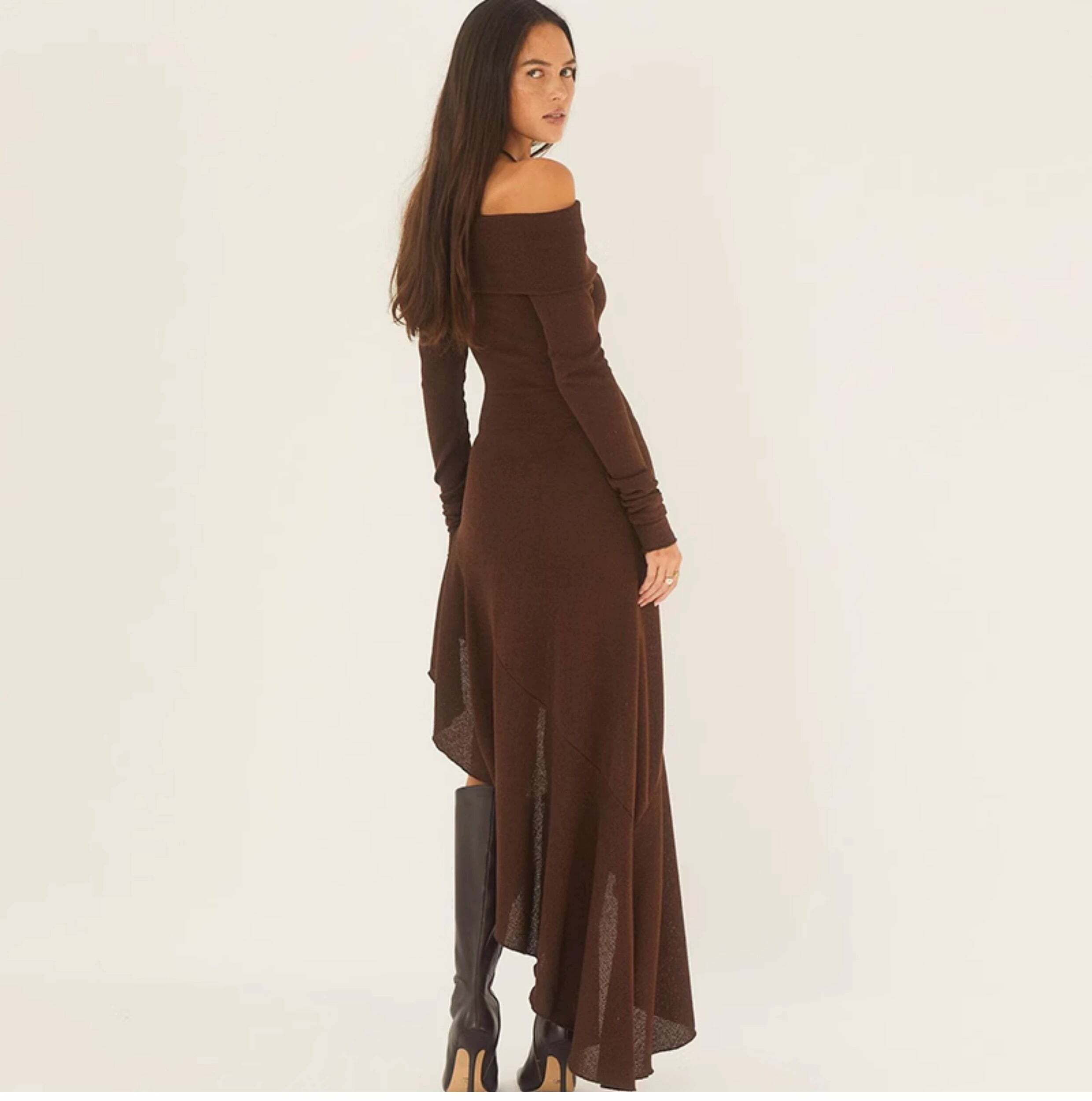 Camilia Off-Shoulder Midi Dress - Y2K Summer, 90s Fashion, Grunge, Retro, Pastel Goth, Party