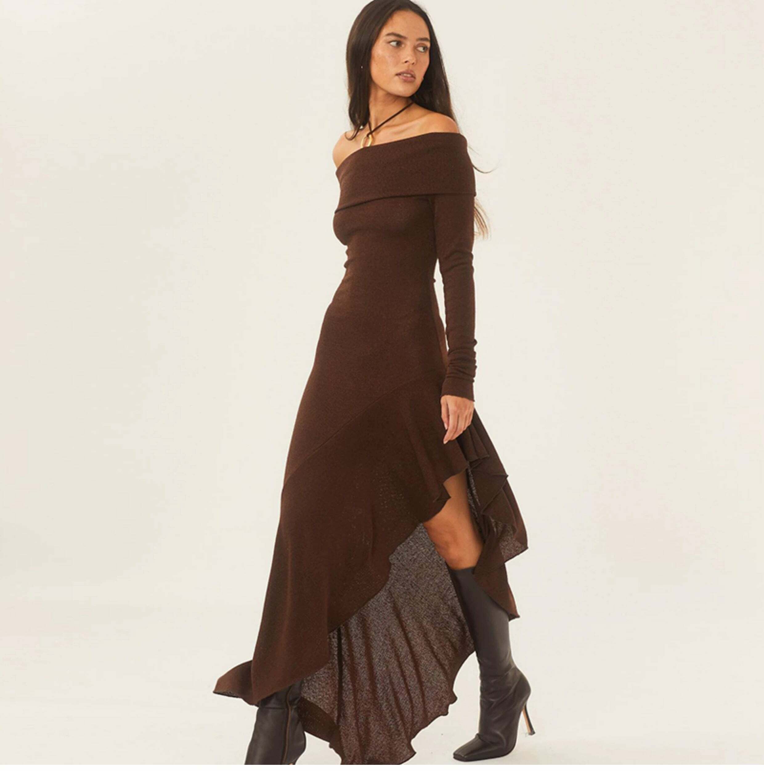 Camilia Off-Shoulder Midi Dress - Y2K Summer, 90s Fashion, Grunge, Retro, Pastel Goth, Party