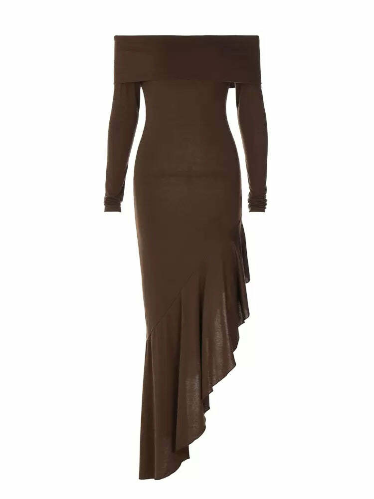 Camilia Off-Shoulder Midi Dress - Y2K Summer, 90s Fashion, Grunge, Retro, Pastel Goth, Party