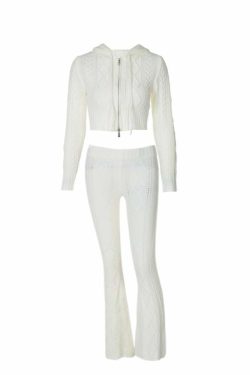 Carley Knit Pants Set - Y2K Summer & 90s Grunge Outfit, Retro Style, Y2K Club & Party Fashion