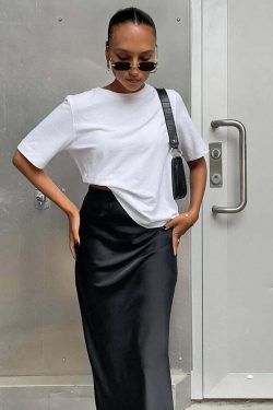 Carma Satin Maxi Skirt - Y2K Summer, 90s Grunge, Retro Style, Y2K Party & Club Outfits