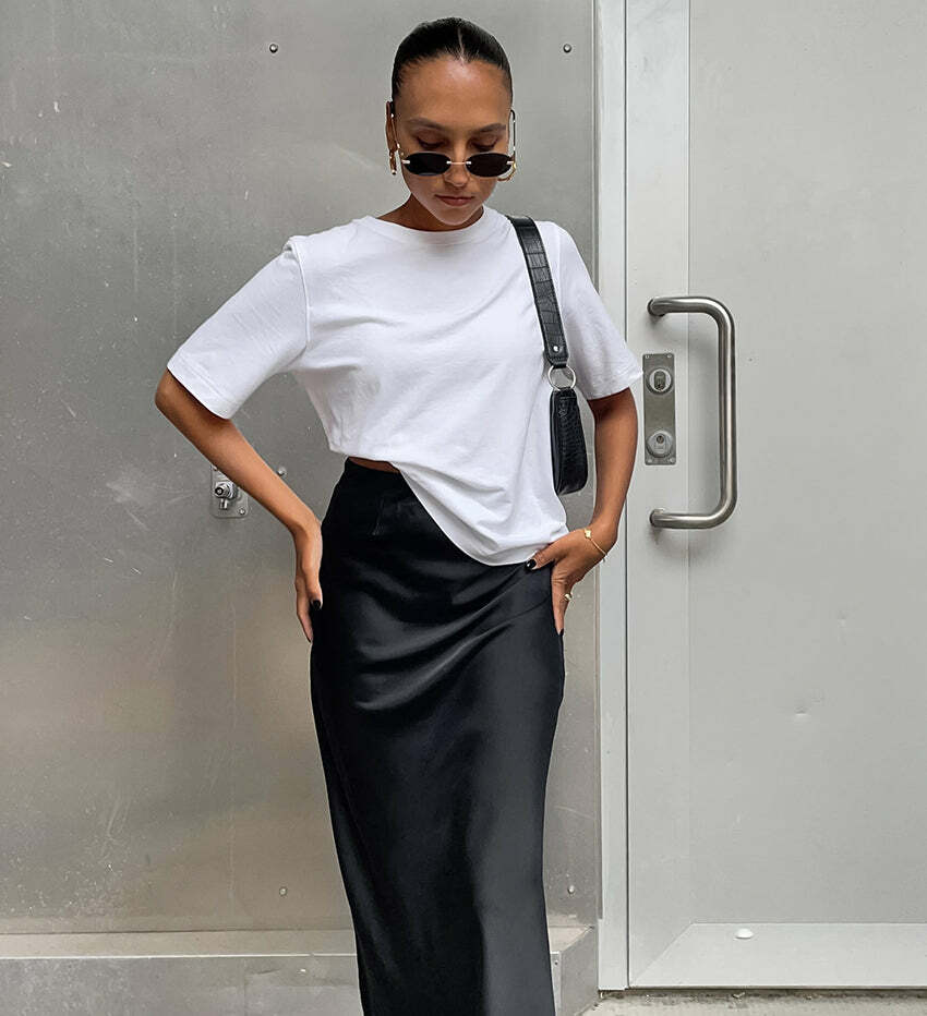 Carma Satin Maxi Skirt - Y2K Summer, 90s Grunge, Retro Style, Y2K Party & Club Outfits