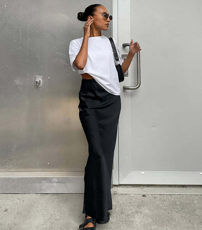 Carma Satin Maxi Skirt - Y2K Summer, 90s Grunge, Retro Style, Y2K Party & Club Outfits
