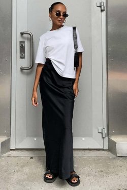 Carma Satin Maxi Skirt - Y2K Summer, 90s Grunge, Retro Style, Y2K Party & Club Outfits