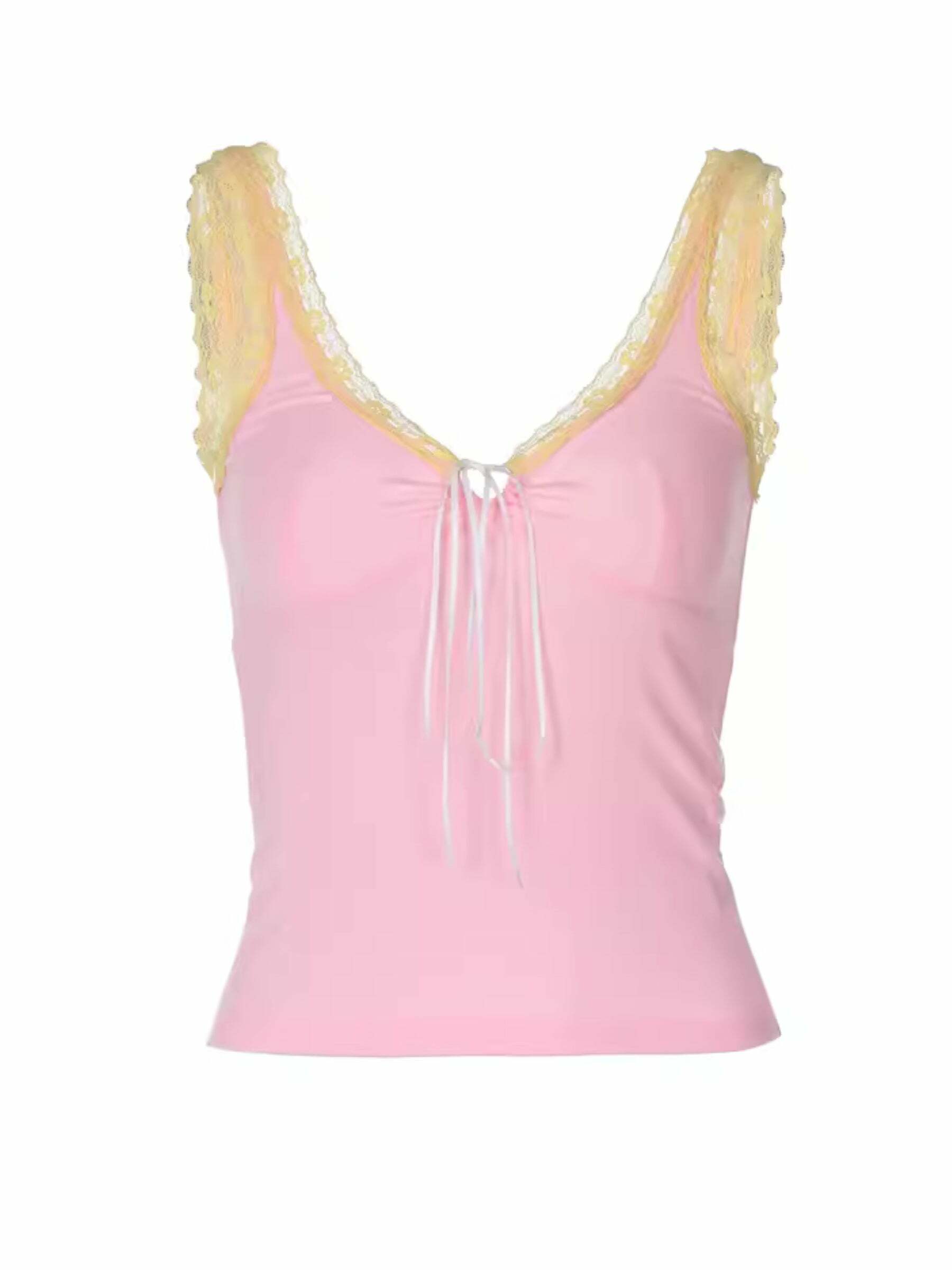 Cate Lace Detailed Tank Top - Y2K Summer, 90s Grunge, Retro Style, Y2K Party & Club Outfits