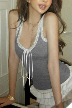 Cate Lace Detailed Tank Top - Y2K Summer, 90s Grunge, Retro Style, Y2K Party & Club Outfits