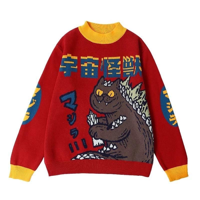 Catzilla Monster Sweatshirt - Y2K Grunge, 90s Retro, Pastel Goth, Y2K Club & Party Outfits