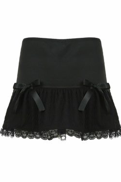 Charlize Lace Detailed Mini Skirt - Y2K Summer, 90s Fashion, Grunge, Retro, Pastel Goth Outfit