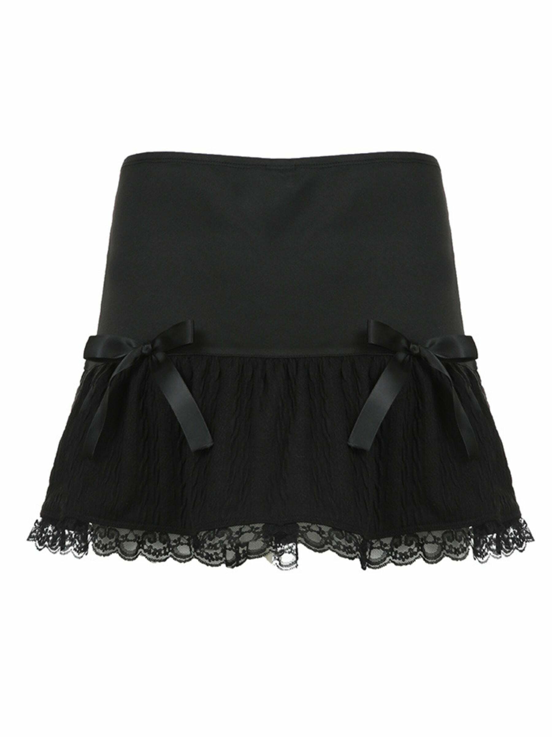 Charlize Lace Detailed Mini Skirt - Y2K Summer, 90s Fashion, Grunge, Retro, Pastel Goth Outfit