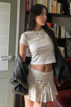 Charlize Lace Detailed Mini Skirt - Y2K Summer, 90s Fashion, Grunge, Retro, Pastel Goth Outfit