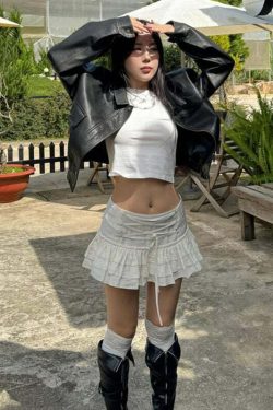 Charlize Lace Detailed Mini Skirt - Y2K Summer, 90s Fashion, Grunge, Retro, Pastel Goth Outfit