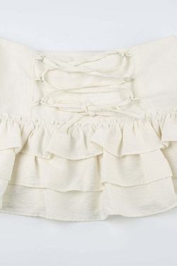 Charlize Lace Detailed Mini Skirt - Y2K Summer, 90s Fashion, Grunge, Retro, Pastel Goth Outfit