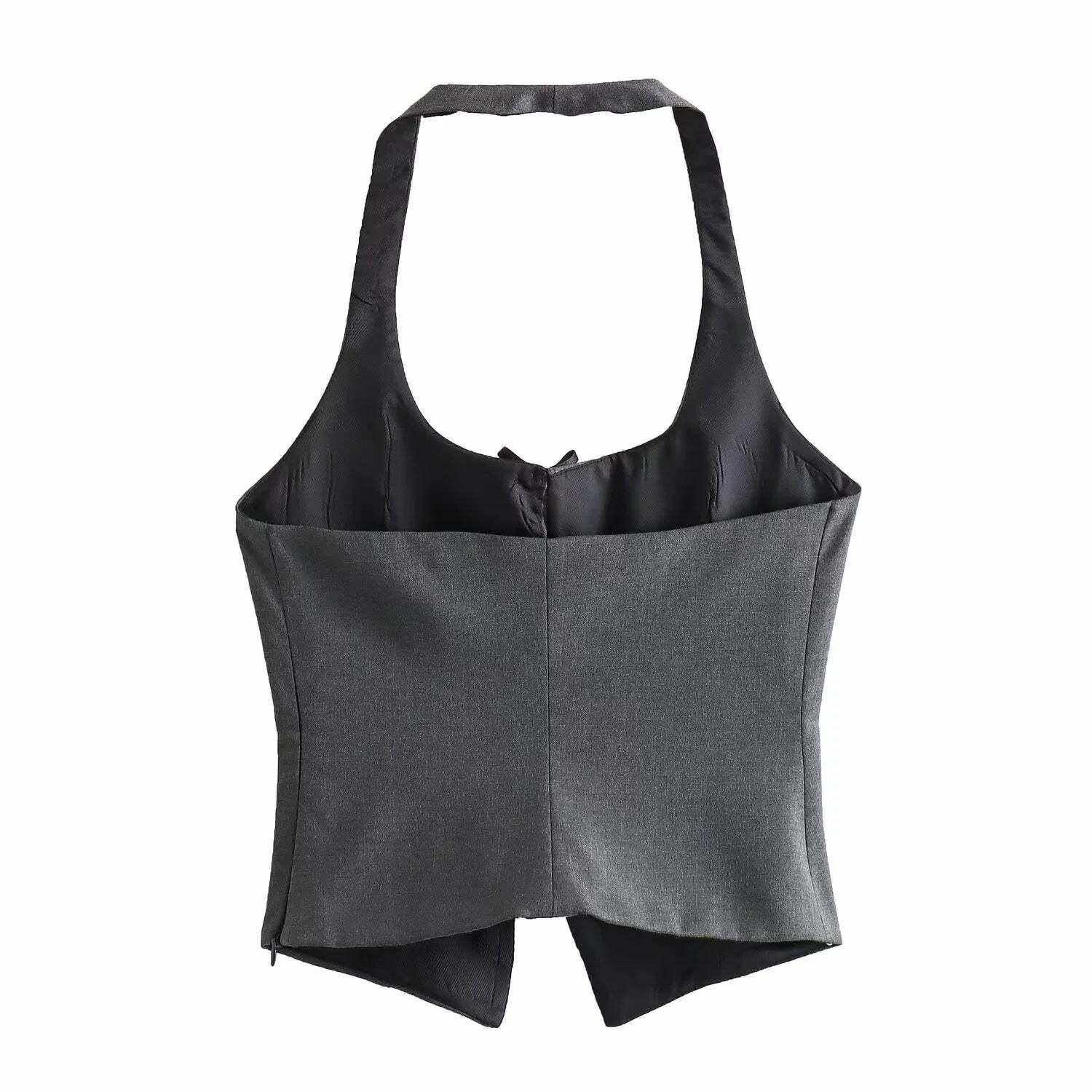 Chaya Bow Trim Halter Top - Y2K Summer Grunge, 90s Retro, Pastel Goth, Y2K Party Outfit