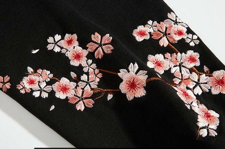 Cherry Blossom Butterfly Embroidered Hoodie - Y2K Summer, 90s Fashion, Grunge, Retro, Pastel Goth