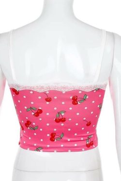 Cherry Chub Lace Top - Y2K Summer Grunge, 90s Retro, Pastel Goth, Y2K Party & Club Outfits